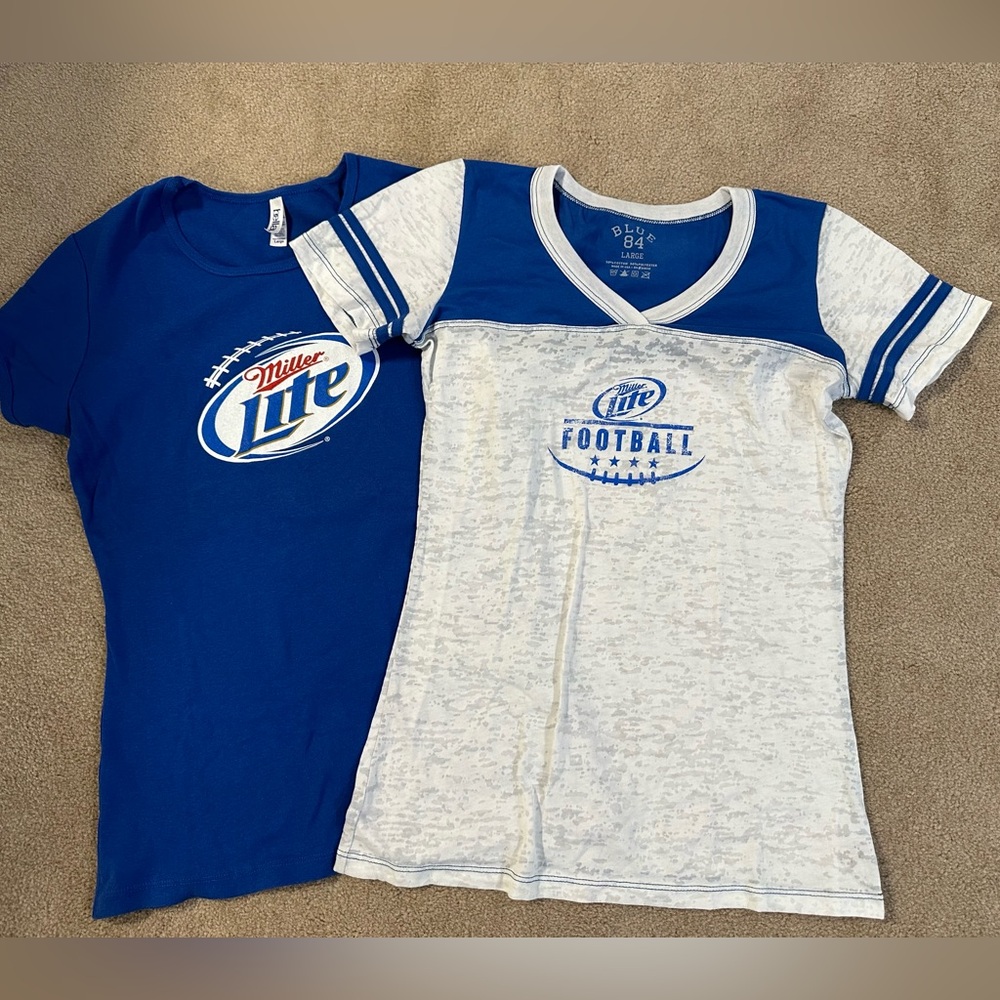 Lot of 2 Women’s Miller Lite Tops size L